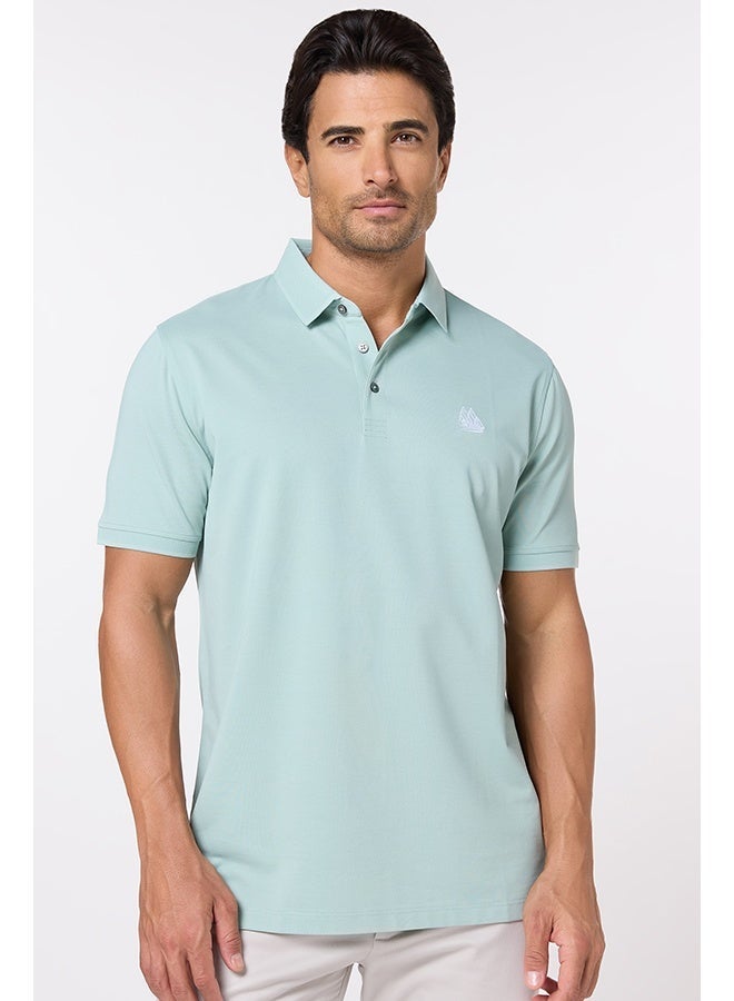 Mannerism The Serene Form Jade Mist Polo Lyocell Silk Comfort Fit - Image 1