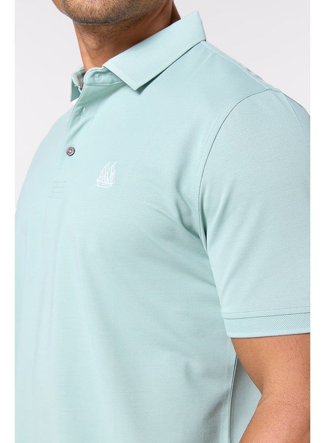 Mannerism The Serene Form Jade Mist Polo Lyocell Silk Comfort Fit - Image 2