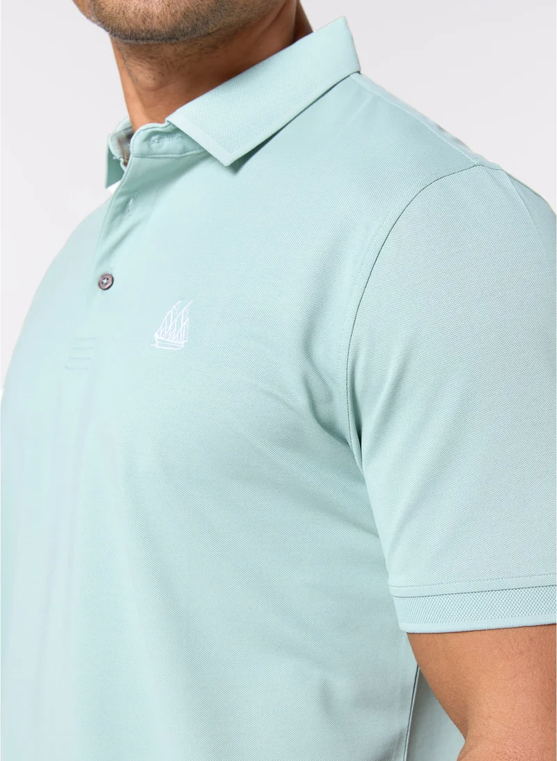 مانرزم The Serene Form Jade Mist Polo Lyocell Silk Comfort Fit