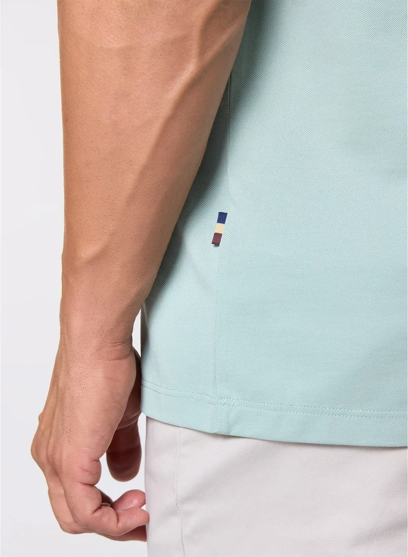 MANNERISM  The Serene Form Jade Mist Polo Lyocell Silk Comfort Fit for Men | Best Price UAE