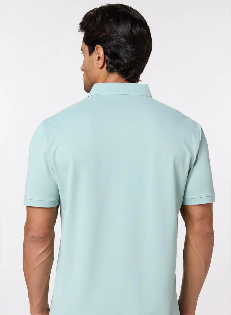 MANNERISM  The Serene Form Jade Mist Polo Lyocell Silk Comfort Fit for Men | Best Price UAE