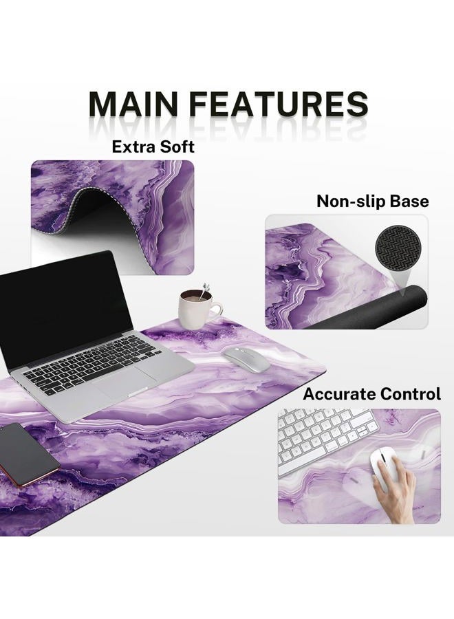 Britimes Purple Pink Marble Gold Keyboard Mouse Pad Set 4in1 Large Mousepad+Keyboard Wrist Rest+Mouse Wrist Rest+Coaster Ergonomic Design for Home Office Computer 35.4x15.7 inches - Image 5