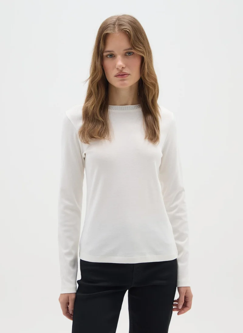 Ovs OVS Pure Cotton White Regular Fit T-Shirt