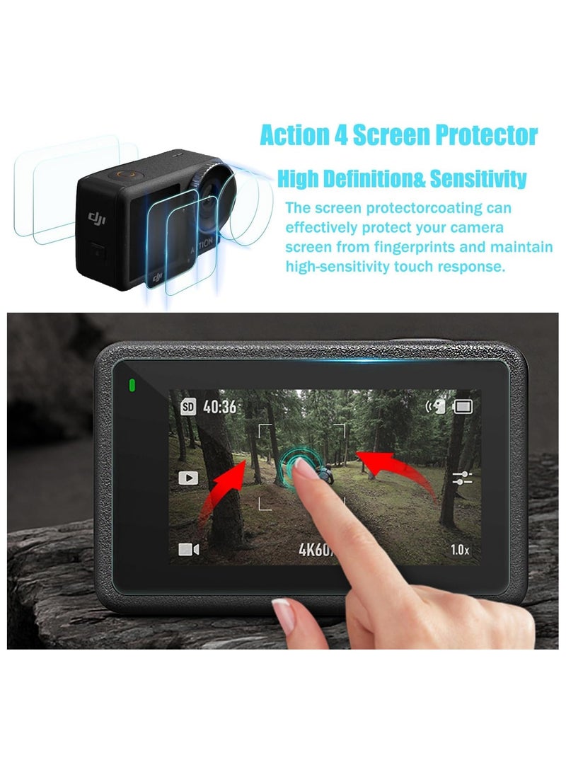 general Tempered Glass Screen Protector 6-Pack Set, Compatible with DJI OSMO Action 4 Camera / 2 Pieces Front and Back Screen Protectors + 2 Pieces Lens Film Foil OSMO Action 4 Camera Accessories - Image 4