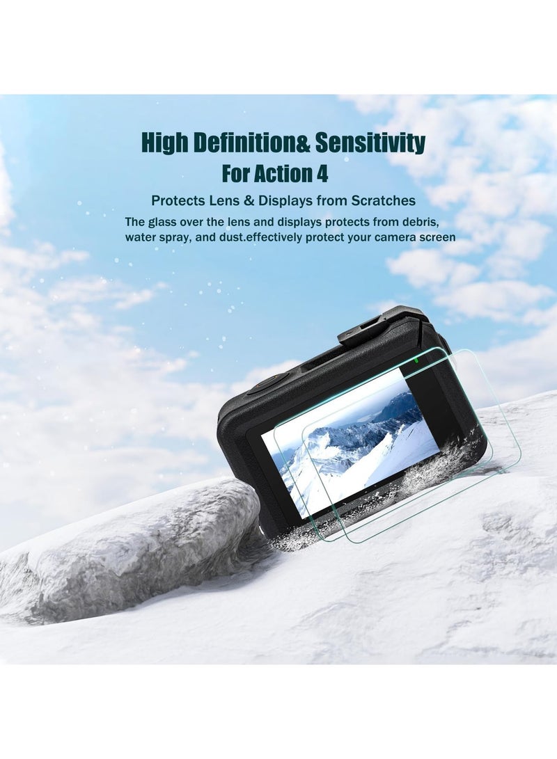 general Tempered Glass Screen Protector 6-Pack Set, Compatible with DJI OSMO Action 4 Camera / 2 Pieces Front and Back Screen Protectors + 2 Pieces Lens Film Foil OSMO Action 4 Camera Accessories - Image 5