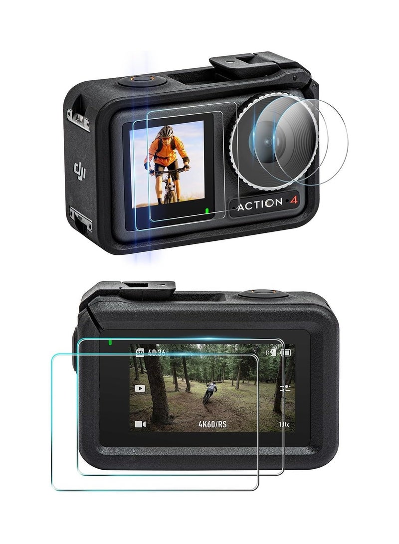 general Tempered Glass Screen Protector 6-Pack Set, Compatible with DJI OSMO Action 4 Camera / 2 Pieces Front and Back Screen Protectors + 2 Pieces Lens Film Foil OSMO Action 4 Camera Accessories - Image 1