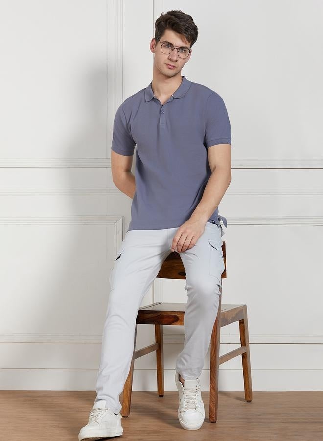 Dennis Lingo Regular Fit Sage Green Cotton-Jersey Polo Neck T-Shirt  - Image 1