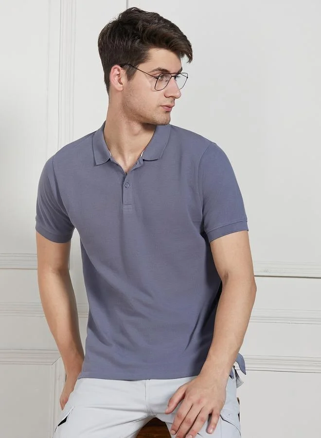 Dennis Lingo Regular Fit Sage Green Cotton-Jersey Polo Neck T-Shirt