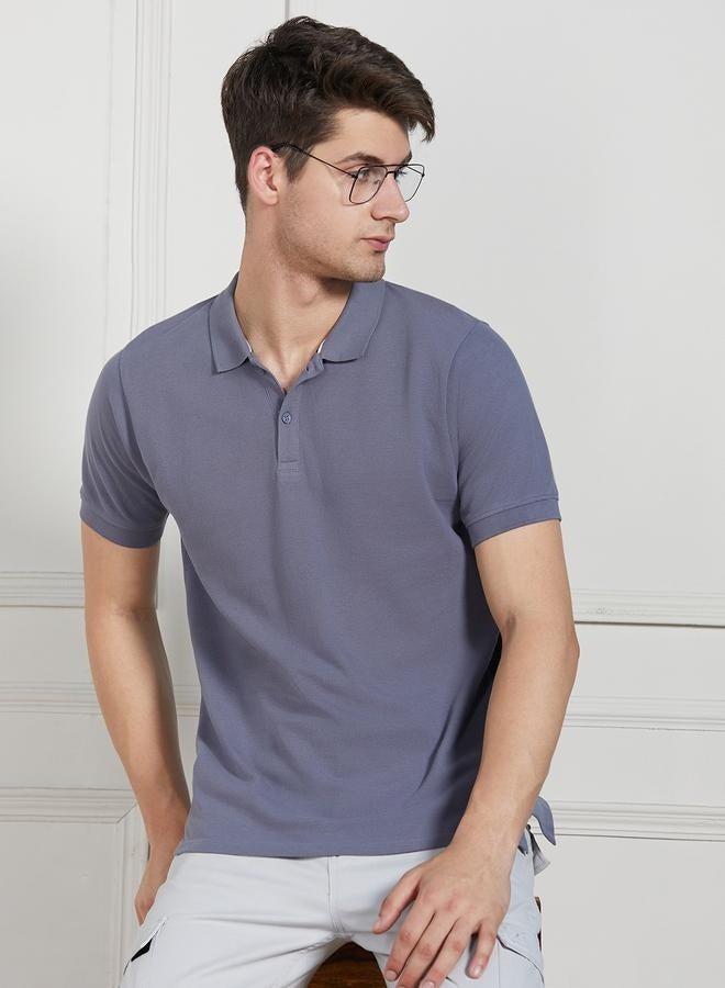 Dennis Lingo Regular Fit Sage Green Cotton-Jersey Polo Neck T-Shirt  - Image 3