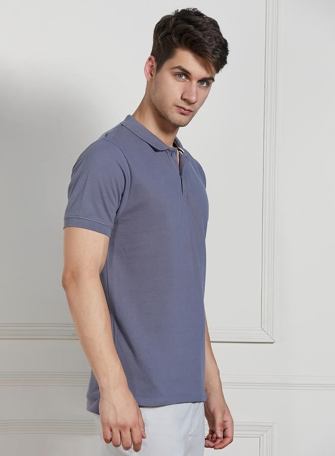 Dennis Lingo Regular Fit Sage Green Cotton-Jersey Polo Neck T-Shirt  - Image 5