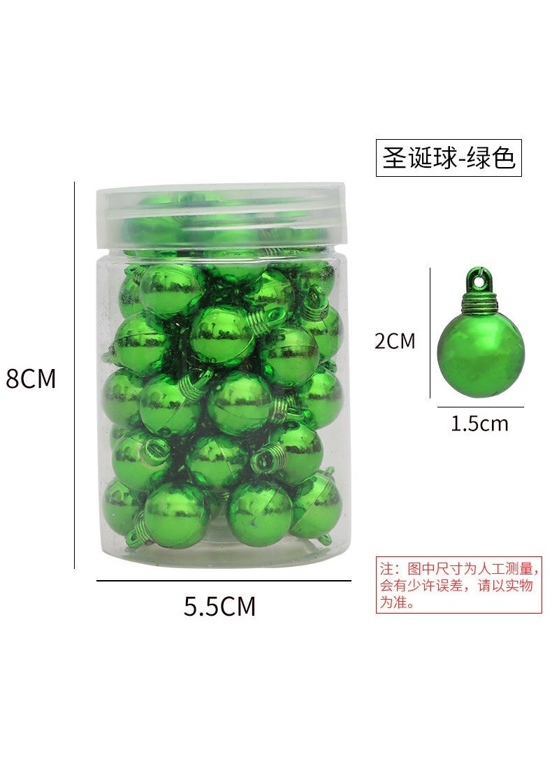 Cross-border wholesale 1.5cm48 plated smooth ball Christmas mini ball Christmas tree hanging decoration Green 