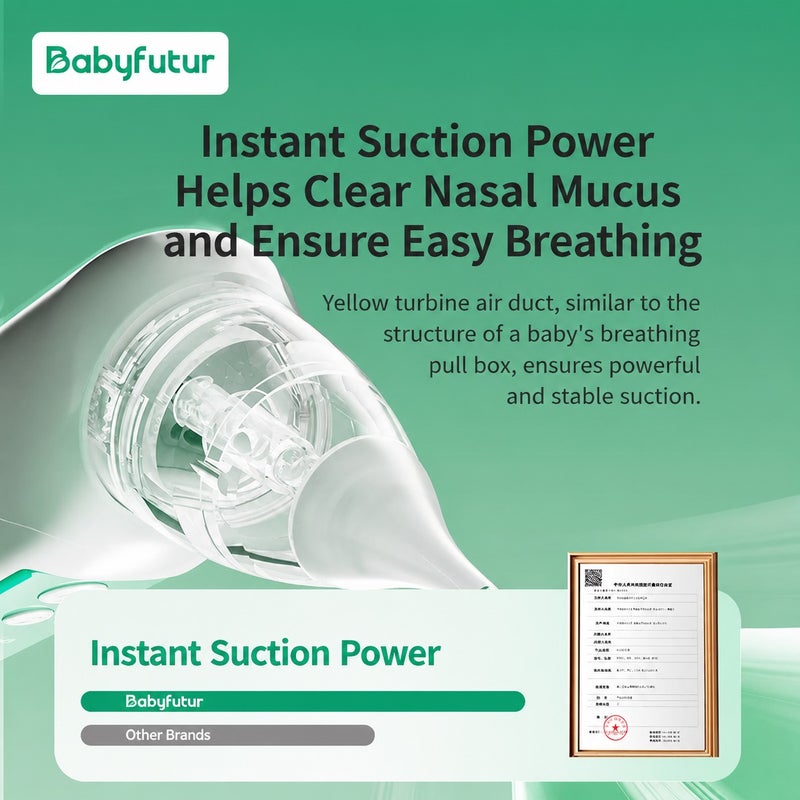 BABY FUTUR Medical Electric Nasal Aspirator for Newborns and  Kids - Image 4