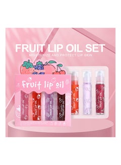 SYOSI SYOSI Lip Glow Oil, Crystal Jelly Moisturizing Lip Oil, Cherry Oil Plumping Lip Gloss, Hydrating Polished Lips Oil (4 Fruit Lip Oil Set)  - Image 3