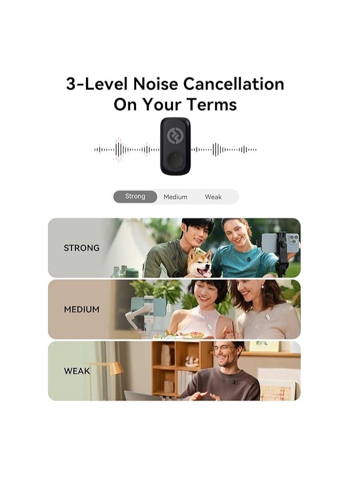 Hollyland LARK A1 Combo Wireless Microphone for iPhone & Android, Pure Sound, 3-Level Intelligent Noise Cancellation, Magnetic Mini Microphone for Vlogging, YouTube, Podcast, TikTok (Black Version)