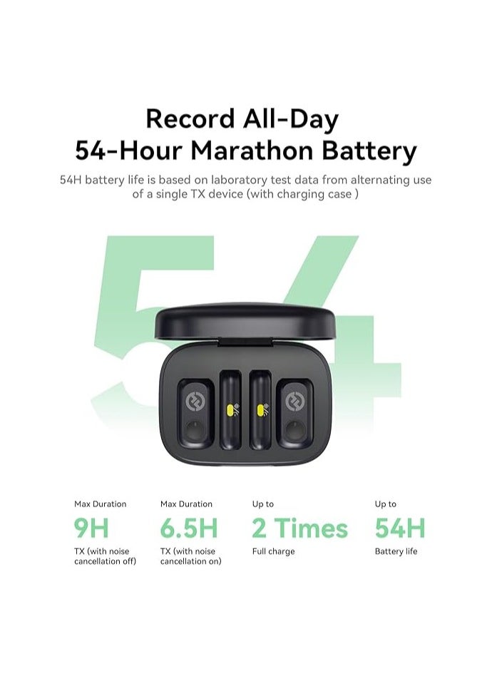 Hollyland LARK A1 Combo Wireless Microphone for iPhone & Android, Pure Sound, 3-Level Intelligent Noise Cancellation, Magnetic Mini Microphone for Vlogging, YouTube, Podcast, TikTok (Black Version)