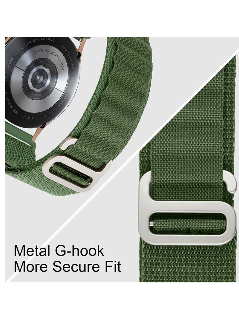 Generic - Alpine Loop 22mm Compatible With Samsung Galaxy Watch 3 - 45mm, Durable Sport Nylon Strap With Titanium G Hook  Olive Green - Image 1