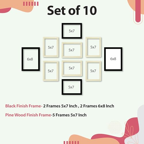 The Castle Decor Black Photo Frames Set of 10 – Premium Fiber Wall Hanging Frames (8 Pieces 5x7, 2 Pieces 6x8) for Living Room, Bedroom & Office Decor - Image 4