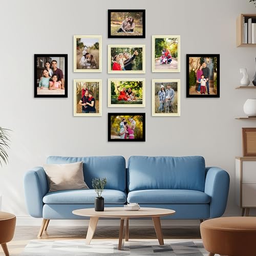 The Castle Decor Black Photo Frames Set of 10 – Premium Fiber Wall Hanging Frames (8 Pieces 5x7, 2 Pieces 6x8) for Living Room, Bedroom & Office Decor - Image 2