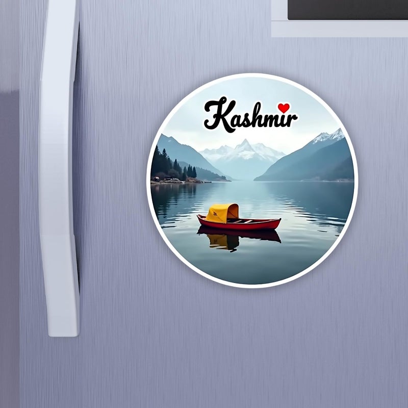 GiftODay Indian State Kashmir Theme Souvenir Wooden Fridge Magnet for Refrigerator Kashmir Fridge Magnet for Kitchen Home Decor Perfect Souvenir Gift Size 3x3 Inches Pack of 1 - Image 2