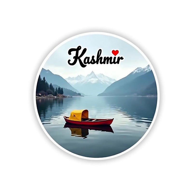 GiftODay Indian State Kashmir Theme Souvenir Wooden Fridge Magnet for Refrigerator Kashmir Fridge Magnet for Kitchen Home Decor Perfect Souvenir Gift Size 3x3 Inches Pack of 1 - Image 1