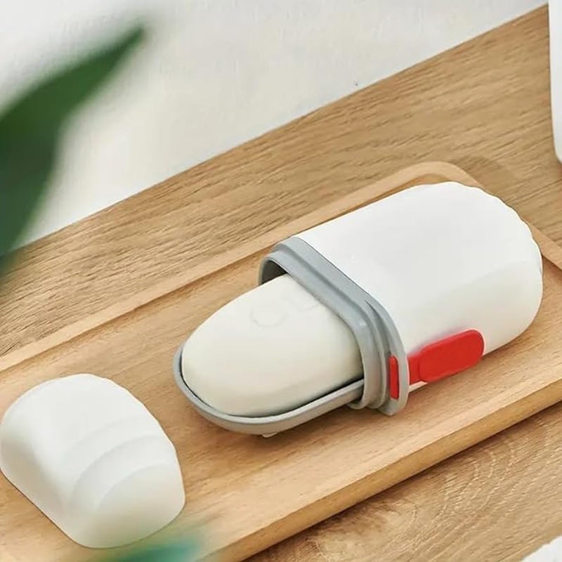 Kesrin Portable Waterproof Leakproof Travel Soap Box Case with Lid - Draining Soap Bar Holder Plastic Soap Case Box Holder Dish Container for Bathroom, Outdoors, Travel (1pc) (Fix, 1, Count)