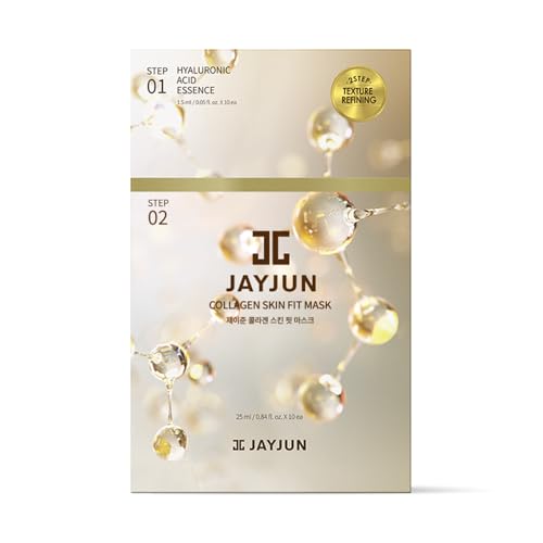 JAYJUN JJ JAYJUN Collagen Skin Fit Mask (10 Sheets) – 2-Step All in one Hydration & Firming Ritual with Hyaluronic Acid & Marine Collagen 0.84 fl. oz. - Image 3