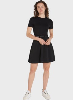 Tie Detail Flare Dress