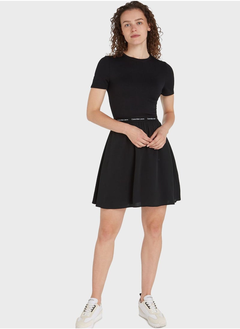 Calvin Klein Jeans - Tie Detail Flare Dress - Image 1