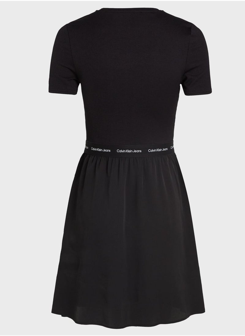 Calvin Klein Jeans - Tie Detail Flare Dress - Image 1