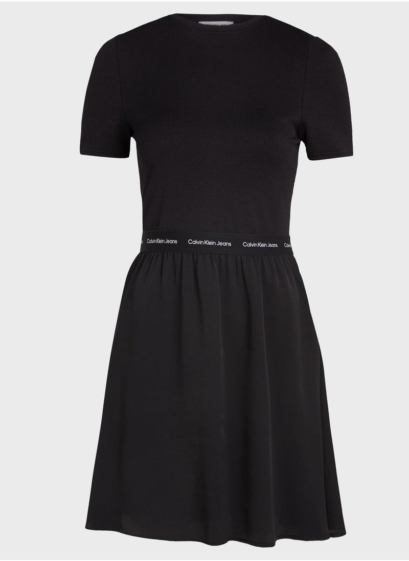 Calvin Klein Jeans - Tie Detail Flare Dress - Image 1