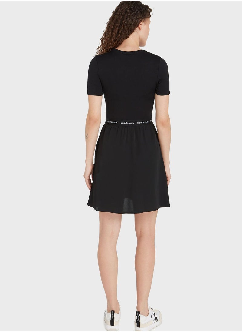 Calvin Klein Jeans - Tie Detail Flare Dress - Image 1