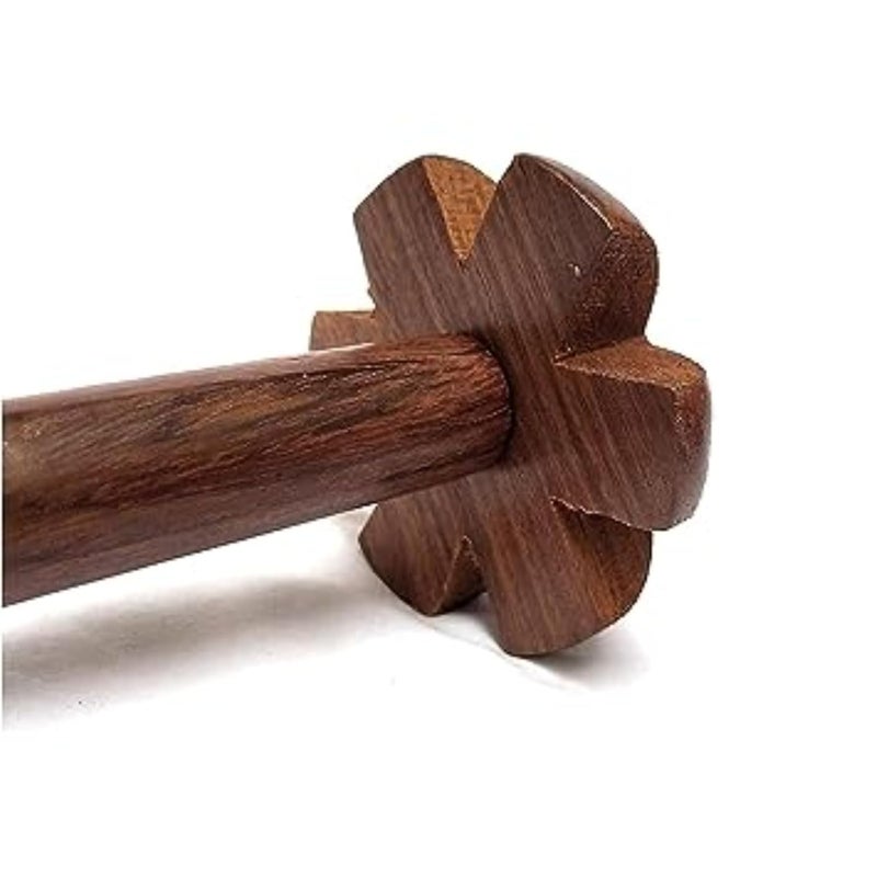 SBA PRIME Sba Prime Handmade Wooden MixerBlenderRahiDal Ghotni for Kitchen Wood Masher Pack of 1 StarMasher  - Image 5