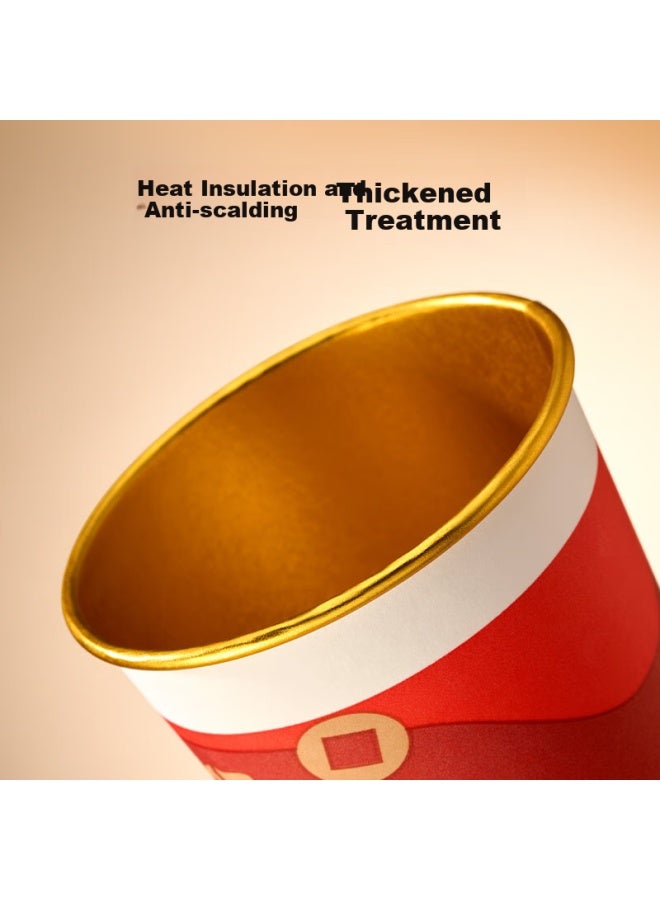 JD.com Jd Jingzao Lucky Cups, Disposable Paper Cups, New Year Wedding Housewarming Gift Cups, Gold Foil Water Cups 250Ml [50 Pieces] - Image 4