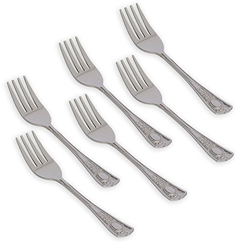 Kishco Festival Stainless Steel Dessert/Dinner Fork Set - Pack of 6 - Image 1