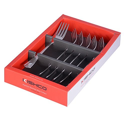 Kishco Festival Stainless Steel Dessert/Dinner Fork Set - Pack of 6 - Image 2