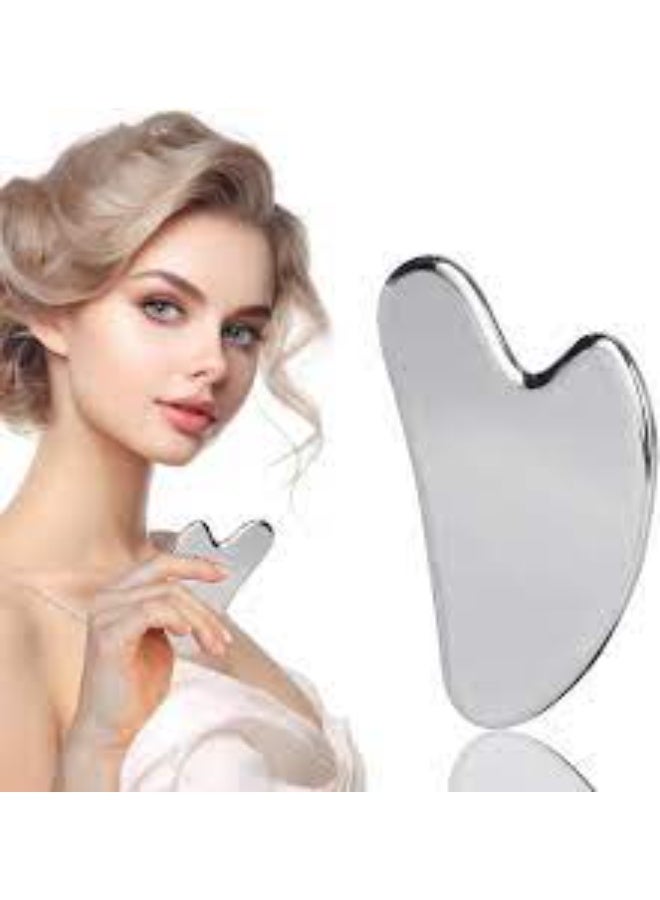 أداة تدليك الوجه غوا شا المصنوعة من الفولاذ المقاوم للصدأ، مكشطة غوا شا المصنوعة من الفولاذ المقاوم للصدأ لشد الوجه - Image 3