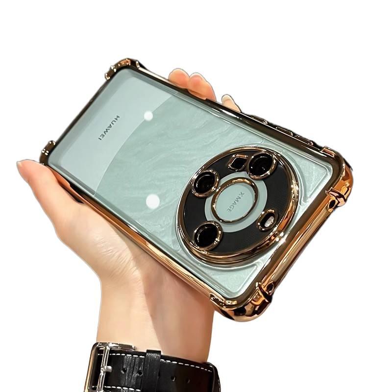 LS Protective Case for Redmi Note 13 Pro with Full Coverage and Electroplated plus Shockproof plus Four-Corner Drop Protection plus Dust Net in Gold - Image 1