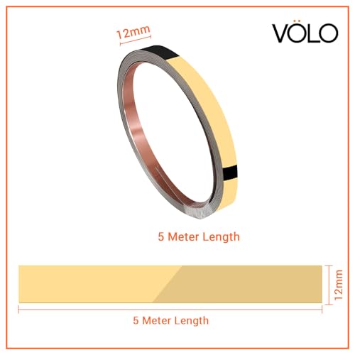 HYDERON Mirror Tape 12MM Gold – Strong Double-Sided Adhesive Tape for Multipurpose Use in Home, Office, and DIY Projects (5 Meter, 1 Piece) - Image 2