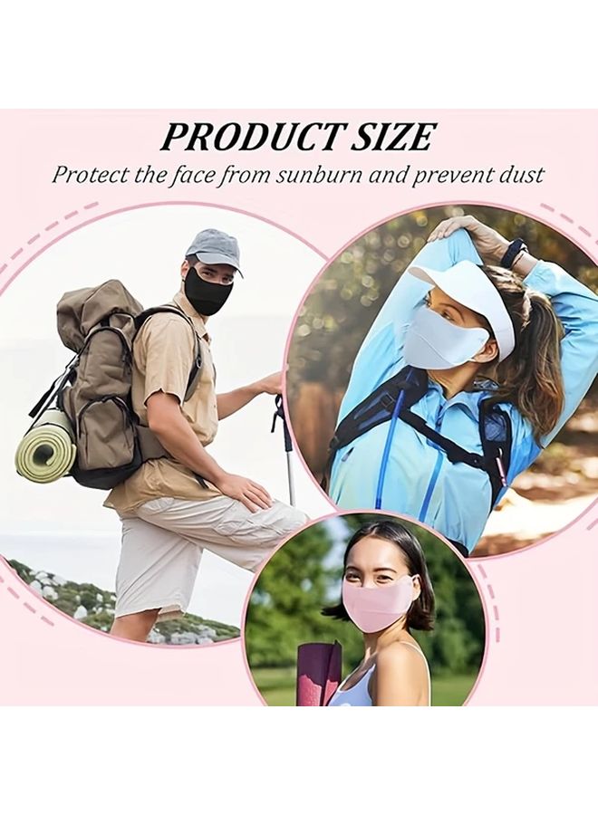 Cool Touch Grey Sun Protection Face Mask Breathable Soft Fabric Summer Accessory - Image 5