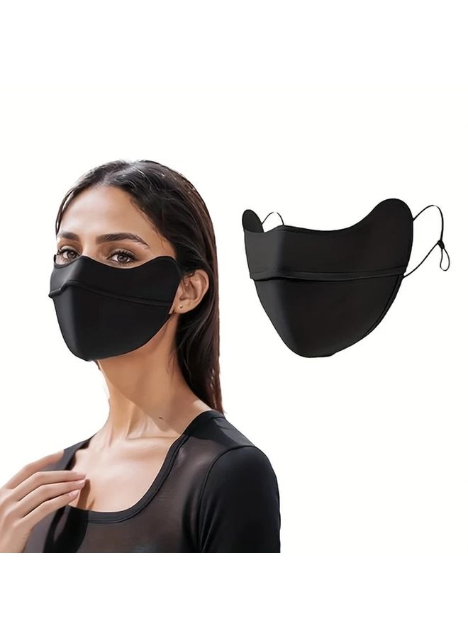 Cool Touch Grey Sun Protection Face Mask Breathable Soft Fabric Summer Accessory - Image 1