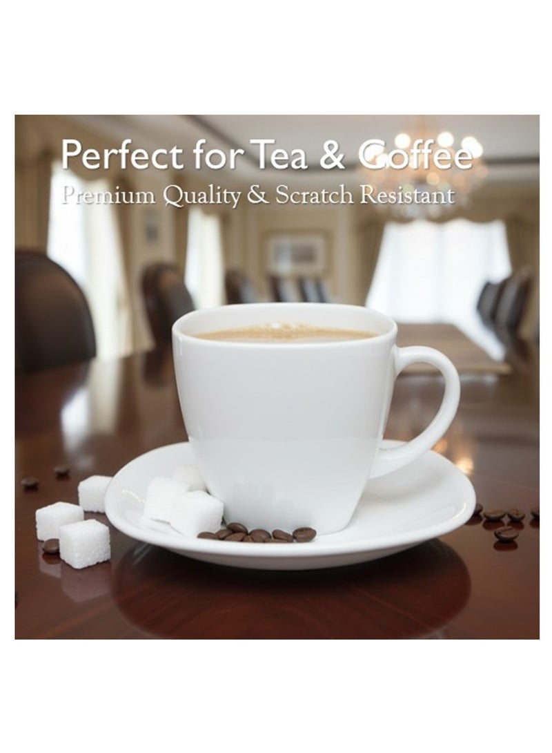 Houzi مجموعة أكواب وصحون هوزي 12 قطعة من الخزف الأوبال 6 أكواب 6 صحون خالية من BPA - Image 4