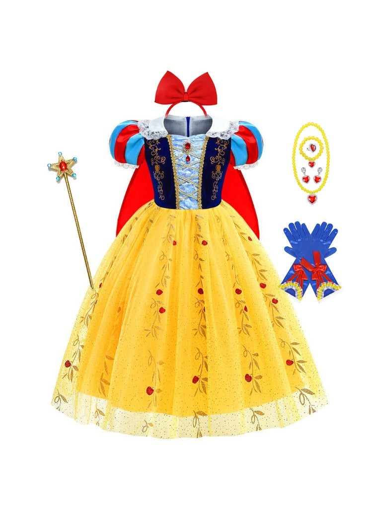 NIBEMINENT Snow White dress for girls, children's performance costume, baby's birthday puffy dress, autumn and winter Halloween costume - Image 1