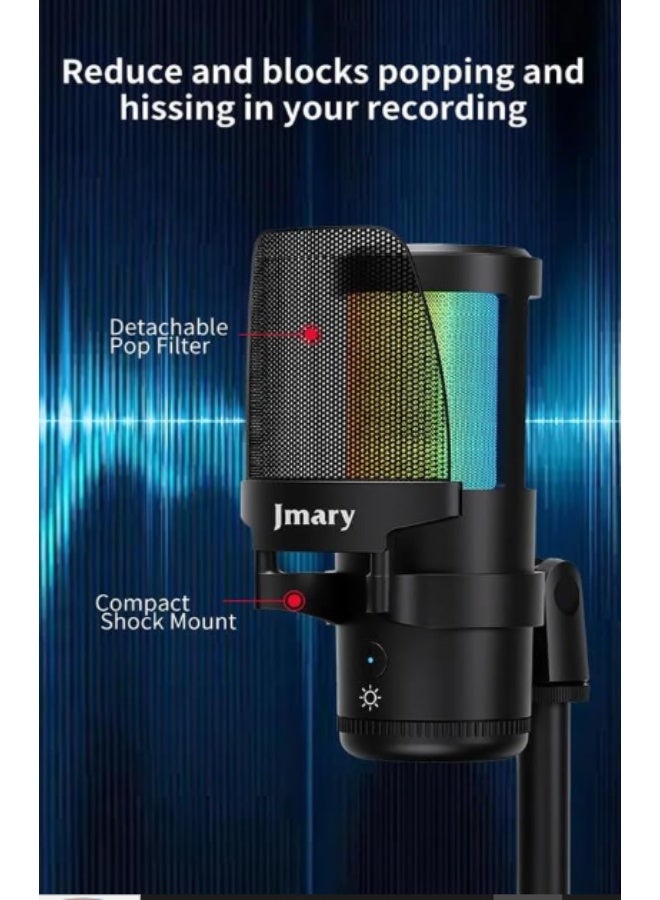 Jmary Mc-Pw13 Cardioid Microphone, 85Db, Compatible With Mobile Phones And Laptops - Black - Image 4