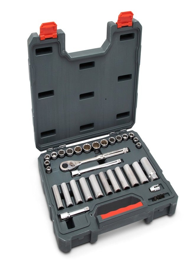 Crescent 35 Piece 3/8" Drive 6 and 12 Point Standard & Deep SAE/Metric Mechanics Tool Set - CTK35 - Image 2