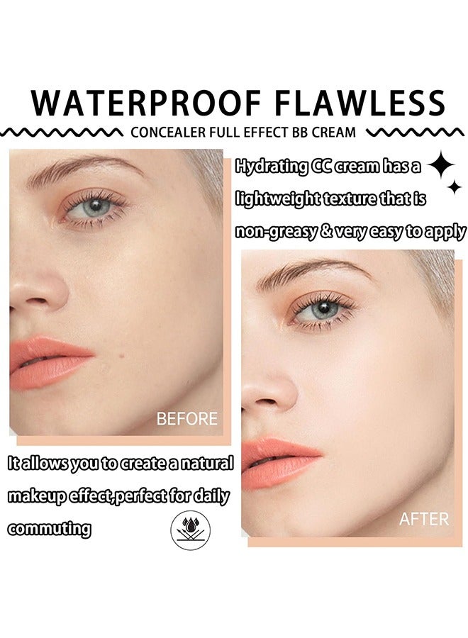 EELHOE CC Color Correcting Full Coverage Cream SPF 50+, CC Cream Foundation, Lightweight Full Coverage Hydrating Serum, Control Oil And Moisturize Waterproof Long Lasting Matte Color Correcting Cream (MEDIUM) - Image 3