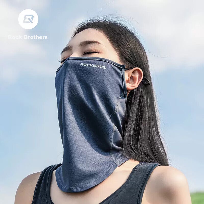 ROCKBROS Full Face Sun Protection Mask Motorcycle Balaclava Ice Silk Riding Neck Gaiter Summer Unisex Fishing Face Mask Dark Gray - Image 3