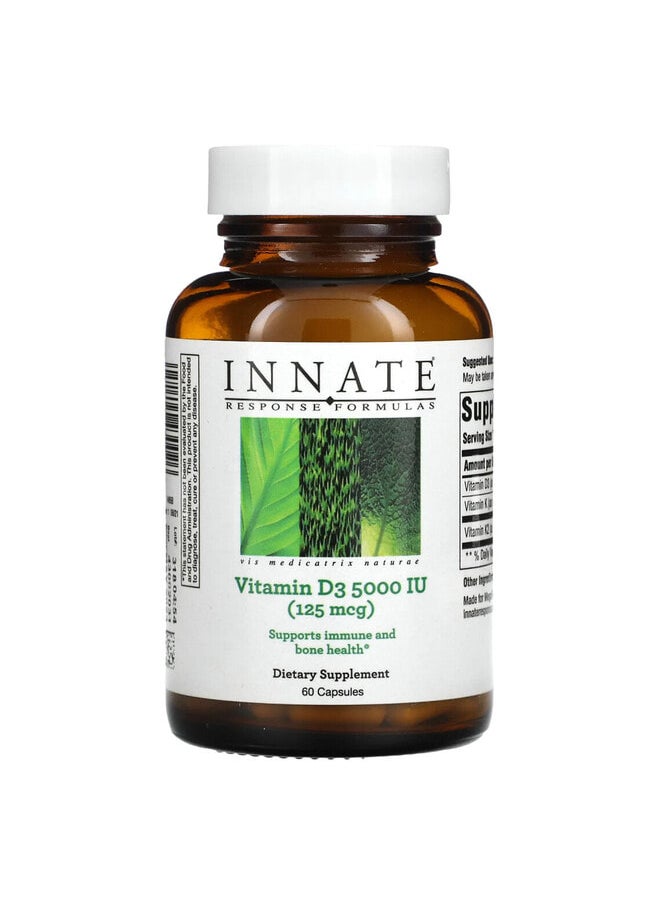 Innate Response Formulas Vitamin D3, 5,000 IU (125 mcg), 60 Capsules  - Image 1