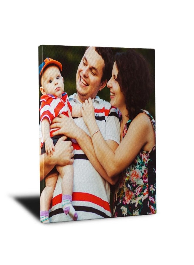 Printodelivery طباعة وتوصيل صورة قماشية مخصصة بإطار من الخشب المضغوط والخشب (8 × 8 بوصة)، إطار صور شخصي لغرفة المعيشة، أعياد الميلاد، حفلات الزفاف، الذكرى السنوية، المكتب، ديكور المنزل، هدية / إطار صور مخصص للجدار - Image 1