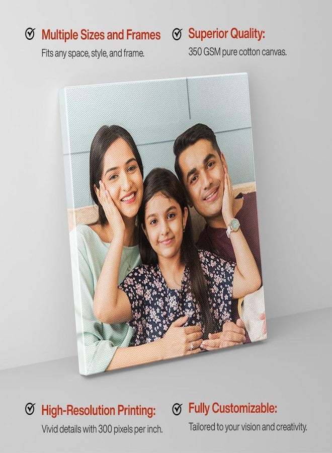 Printodelivery طباعة وتوصيل صورة قماشية مخصصة بإطار من الخشب المضغوط والخشب (8 × 8 بوصة)، إطار صور شخصي لغرفة المعيشة، أعياد الميلاد، حفلات الزفاف، الذكرى السنوية، المكتب، ديكور المنزل، هدية / إطار صور مخصص للجدار - Image 2