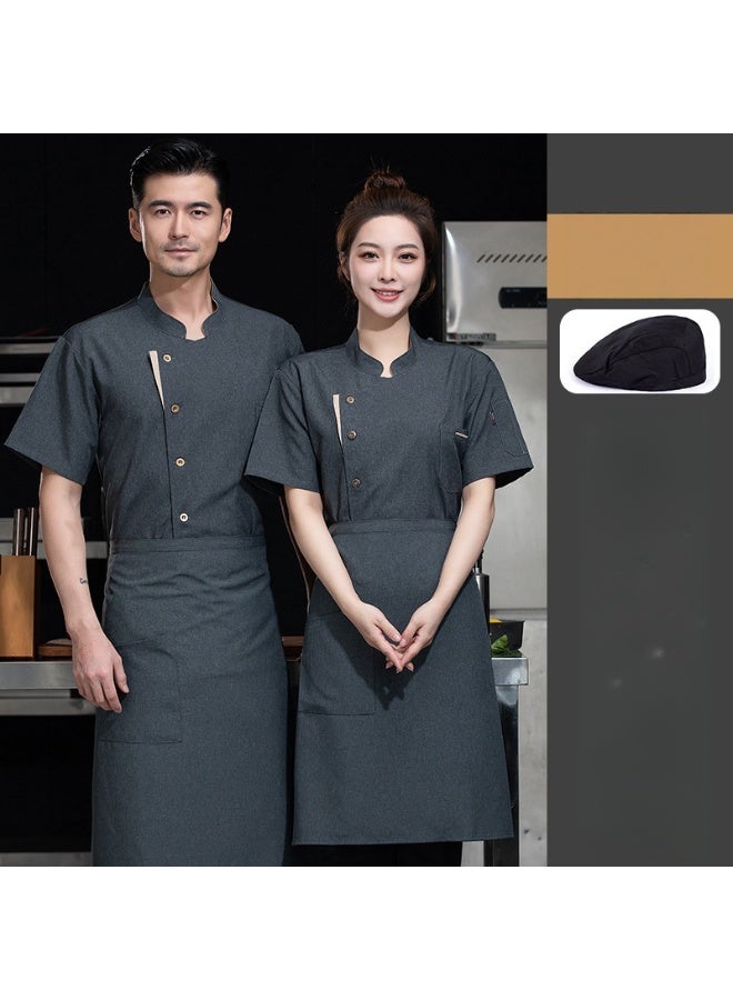 KUYING New Chef Workwear Top+Apron+Hat Set - Image 1